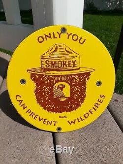 C. 1950 Original Smokey The Bear Only You Can Prevent Wildfires Sign Vintage RARE