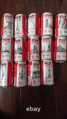 Coca-Cola Antique Rare Olympic Host Country 14 Patterns Empty Cans 14 Japan