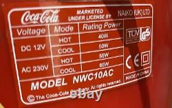 Coca Cola Mini Fridge Can Drink Shape Naiko NWC10AC Used Rare Free P&P