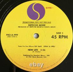 DEPECHE MODE -Just Can't Get Enough/New Life- Rare USA Promo 12 (Vinyl Record)
