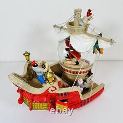 Disney Musical Pirate Ship Peter Pan You Can Fly Snow Globe Captain Hook Rare