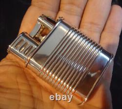 Dunhill Unique SPORTS TURBO Lighter Rare Pattern Silver Plated Cased