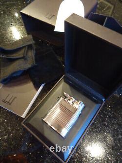 Dunhill Unique SPORTS TURBO Lighter Rare Pattern Silver Plated Cased