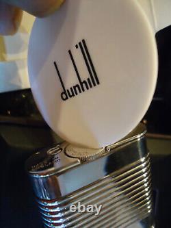 Dunhill Unique SPORTS TURBO Lighter Rare Pattern Silver Plated Cased