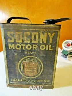 Early Rare 1 Gal SOCONY MOTOR OIL Tin Litho Can STANDARD OIL CO of New York