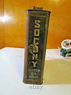 Early Rare 1 Gal SOCONY MOTOR OIL Tin Litho Can STANDARD OIL CO of New York
