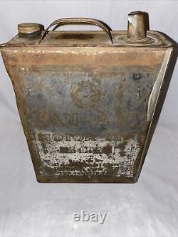Early Rare Vintage 1 Gallon Slim Pan Am Motor Oil Can Advertising