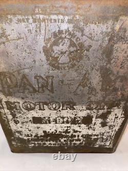 Early Rare Vintage 1 Gallon Slim Pan Am Motor Oil Can Advertising