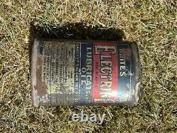 Electrine Cycle Oil Lubricating Oiler Tin Can Oval c. 1920's Rare Petrol Sign