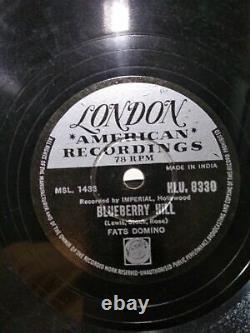 FATS DOMINO blueberry hill/I can't go on RARE 78 RPM RECORD 10 INDIA indian VG+