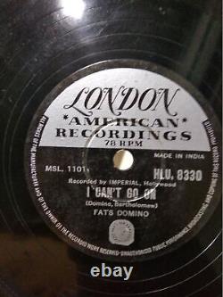 FATS DOMINO blueberry hill/I can't go on RARE 78 RPM RECORD 10 INDIA indian VG+