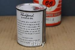 FULL GRAPHIC Rare 1950s era BRIDGESTONE MOTORCYCLE ROCKFORD OIL Old Tin Can
