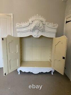 French Armoire Ornate Solid Louis Wardrobe Rare