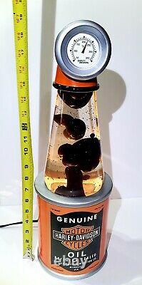 Harley Davidson Lava Lamp Oil Can Black Wax Clear Fluid vintage Rare collectible