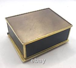 Heavy Antique Bronze Tobacco / Jewellery Box Casket Signed Rare