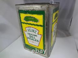 Heinz Pickles Vintage 5 Gal Tin Can Advertising Rare Collectible 354-f
