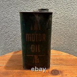 Highest Quality Motor Oil Tin Can 2 Gal Green Square Gas Advertising VTG RARE