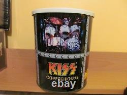 Kiss Coffeehouse Metal Trash Can Bin Money Box Tin With LID Very Rare Item