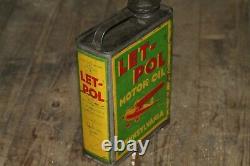 LET-POL oil can bidon huile Öldose VERY RARE / mobiloil aeroshell shell aero bp