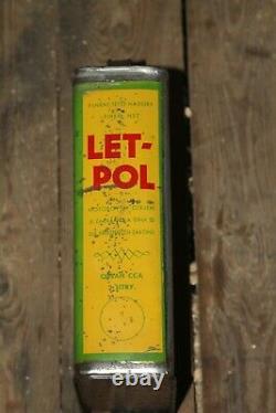 LET-POL oil can bidon huile Öldose VERY RARE / mobiloil aeroshell shell aero bp