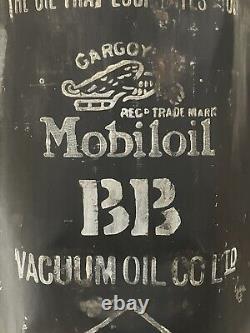 MOBILOIL BB Gargoyle Can / Tin Petrol garage automobile Mobil Oil Fuel Very RARE