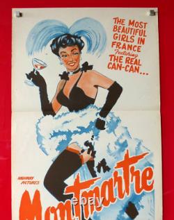 MONTMARTRE ORIGINAL 1950 DAYBILL FILM POSTER Josette Clavier 50s CAN CAN V RARE
