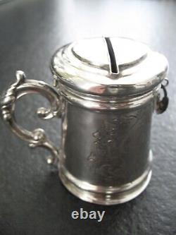 Money Box Silver Biedermeier from approx. 1850 Very Rare