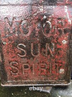 Motor Sun Spirit Two Gallon Petrol Fuel Can Rare Advertising Can Vintage Tin