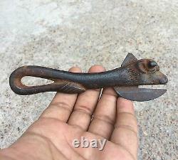 Old Rare Iron Bull Face Engraved Bottle / Can Opener- Top Condition