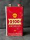 Old Vintage Rare Shell X-100 Motor Oil Can Advertisiing Sign Empty Tin Container