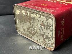 Old Vintage Rare Shell X-100 Motor Oil Can Advertisiing Sign Empty Tin Container