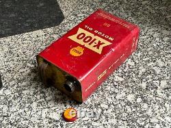 Old Vintage Rare Shell X-100 Motor Oil Can Advertisiing Sign Empty Tin Container