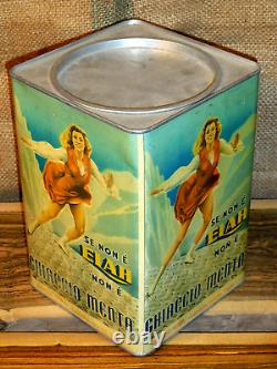 Original Mid Century Italian aluminum can tin, Candy Eiah, RARE