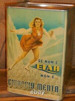 Original Mid Century Italian aluminum can tin, Candy Eiah, RARE