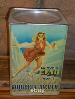 Original Mid Century Italian aluminum can tin, Candy Eiah, RARE