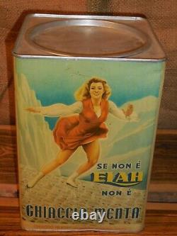 Original Mid Century Italian aluminum can tin, Candy Eiah, RARE