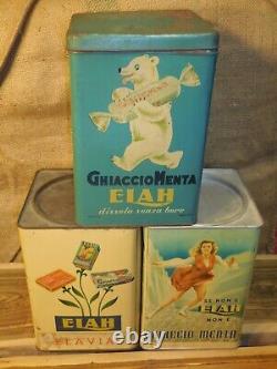 Original Mid Century Italian aluminum can tin, Candy Eiah, RARE