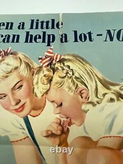 Original VTG WW2 EVEN A LITTLE CAN HELP A LOT NOW POSTER Rare