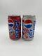 Pair Of Vintage PEPSI WILD CHERRY Diet Empty Unopened Cans With Stripes RARE