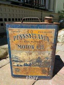 Pennsylvania Penn Hills Motor Oil Rare 2 Gallon Can Fair/Good Best Offer! (1834)
