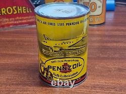 Pennzoil Oil Can NOS FULL MINTY 1940's, Rare, United Airlines, Gas, Sign
