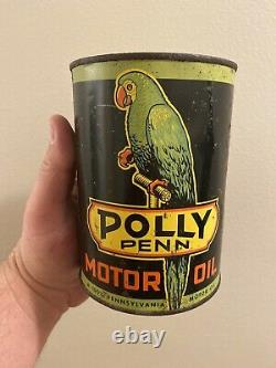 Polly Gas Motor Oil Quart Can Original Rare Gasoline