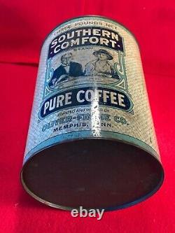 Q1 RARE Oliver Finnie Southern Comfort Coffee Tin Can Memphis TN Matches Sign