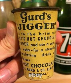 RARE 1920's VINTAGE GURD'S JIGGER HOT CHOCOLATE TIN MEASURING CUP CAN