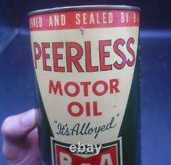 RARE 1930's VINTAGE B/A PEERLESS MOTOR OIL IMPERIAL QUART CAN
