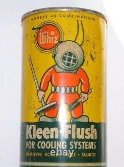 RARE 1940s 1950s WHIZ R. M. HOLLINGSHEAD Kleen-Flush Cooling System 16oz Tin Can