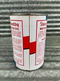 RARE 1960's STANDBY Motor Oil Can 1 qt. Gas & Oil