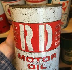 RARE 1960's VINTAGE RD MOTOR OIL IMPERIAL QUART CAN (ROBERT DELISLE QUEBEC)