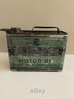 RARE 1/2 gal original Peerless Motor Oil can, Central Ohio Oil Co, Columbus, OH
