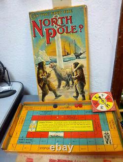 RARE! Antique Can you find the NORTH POLE board game, amazing graphics on lid